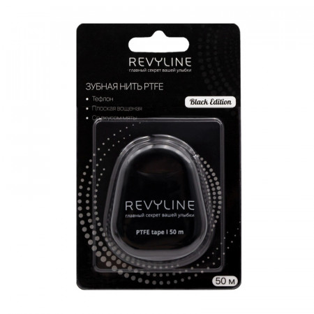 Revyline PTFE Black Edition Waxed Dental Floss, Mint, 50 m